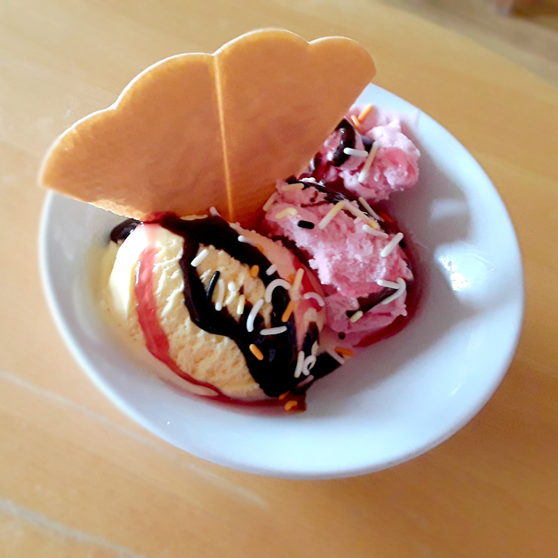 Ice cream sundae at Silverpoint Court Residential Care Home