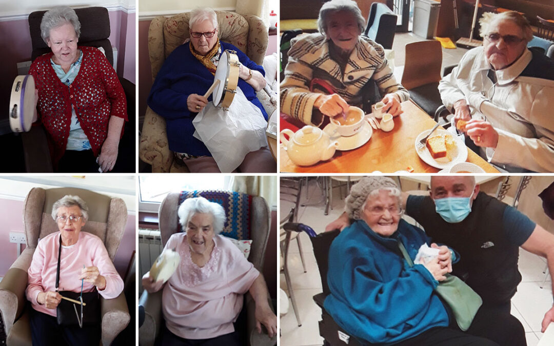 Silverpoint Court Residential Care Home residents enjoy music and a trip into town