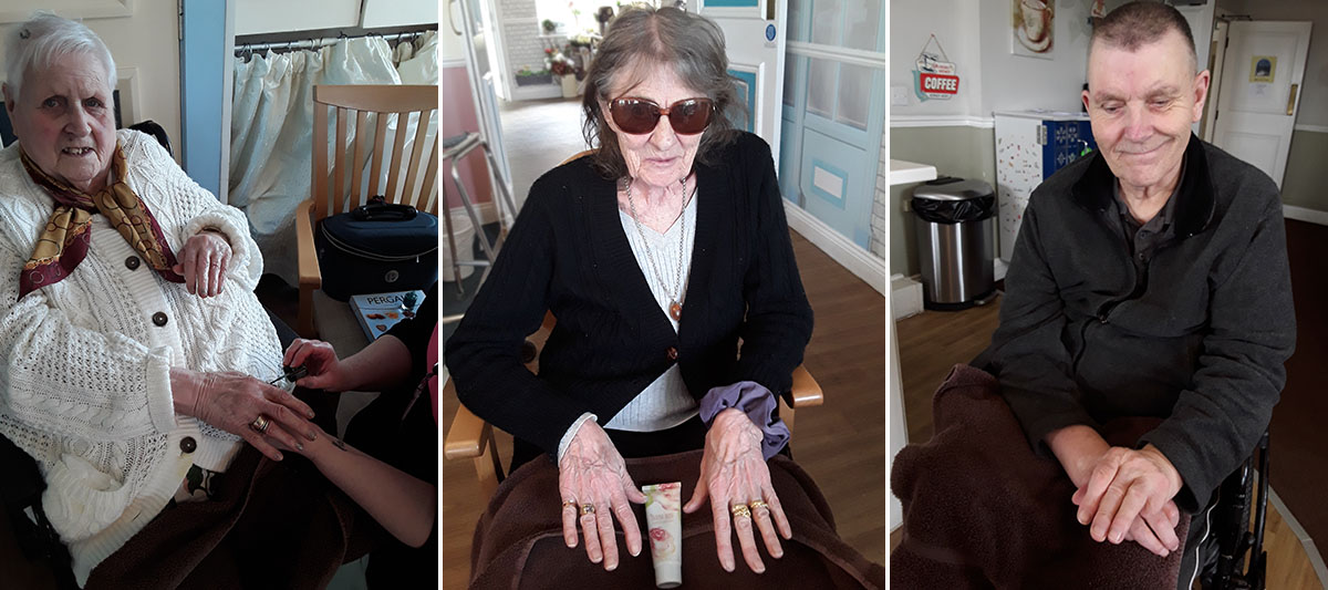 Nail pampering at Silverpoint Court Residential Care Home