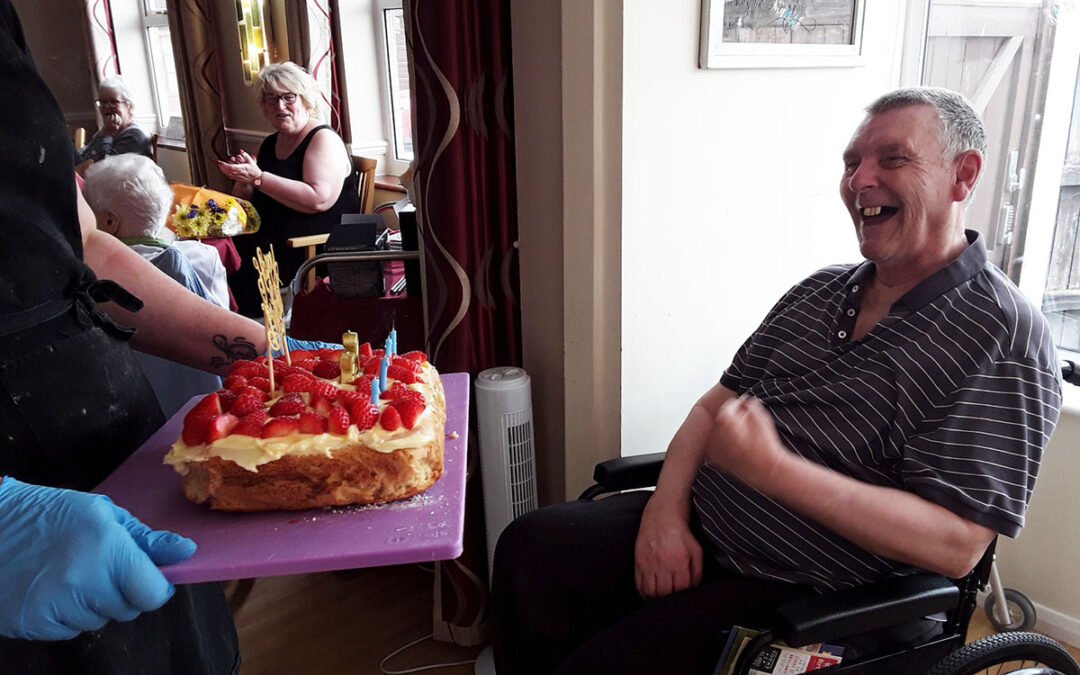 Birthday wishes for John at Silverpoint Court Residential Care Home