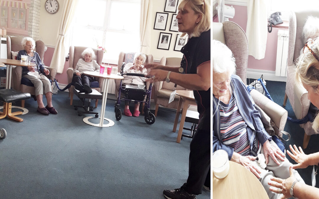 Gentle chair exercise at Silverpoint Court Residential Care Home