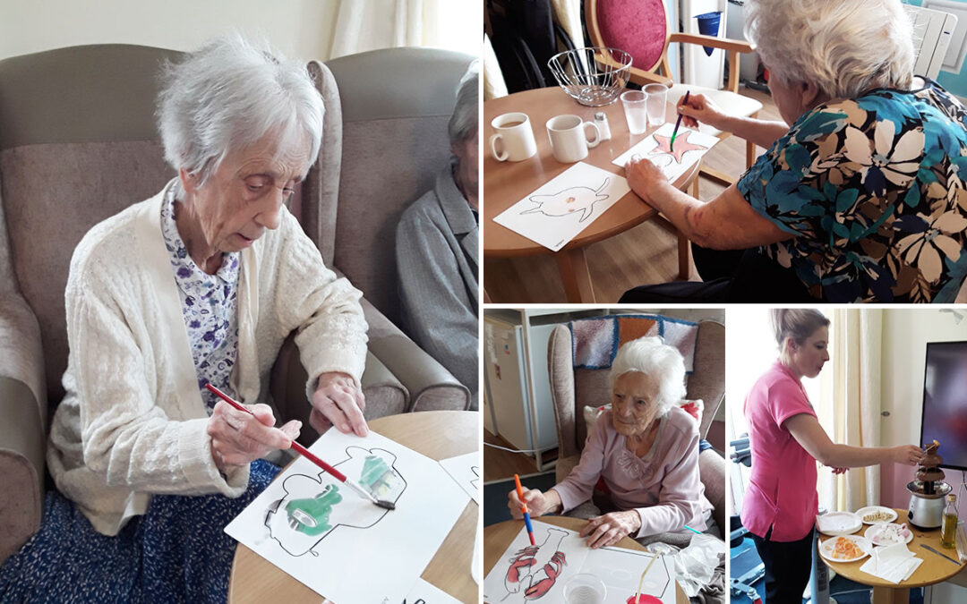 World Chocolate Day and painting at Silverpoint Court Residential Care Home