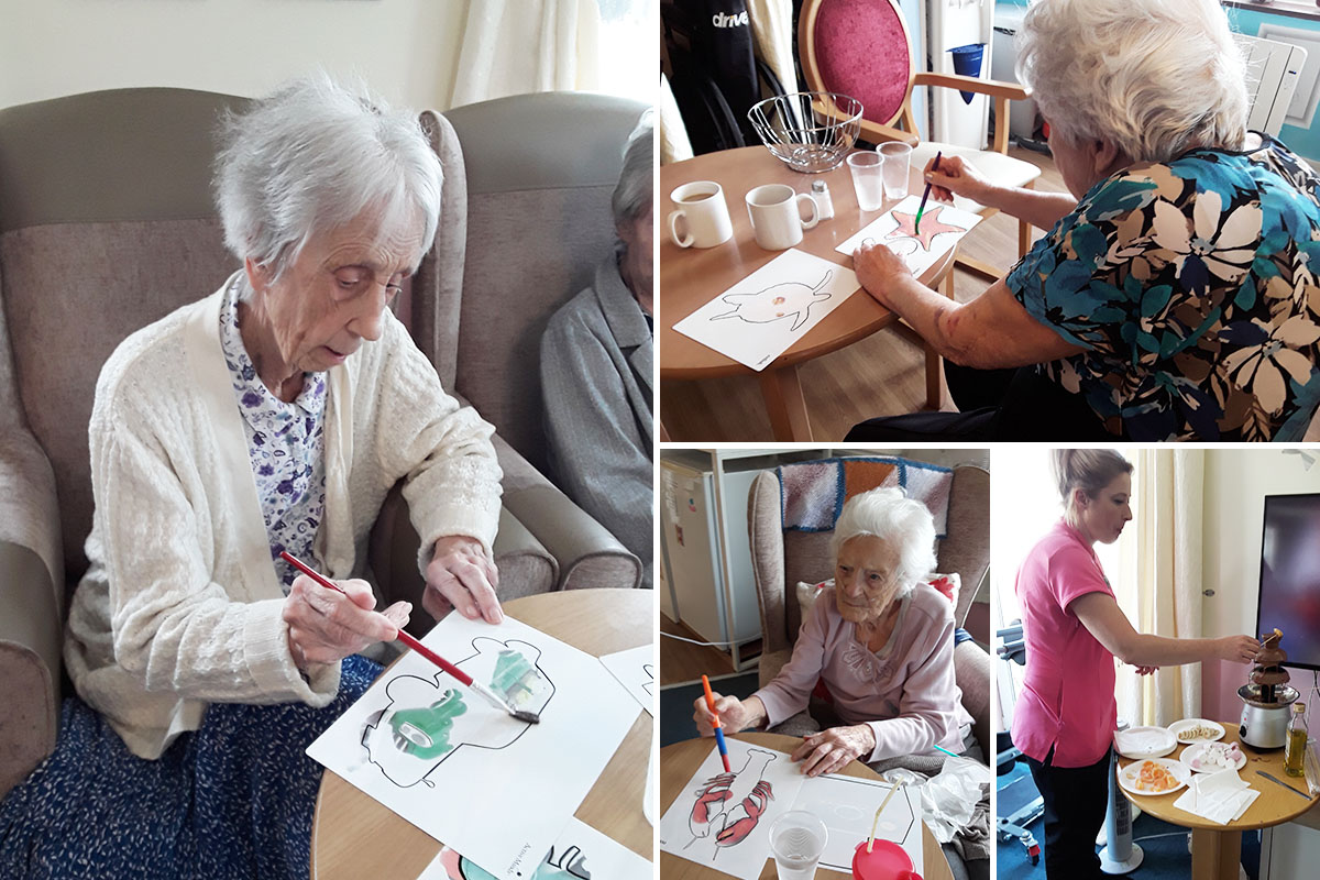 World Chocolate Day and painting at Silverpoint Court Residential Care Home