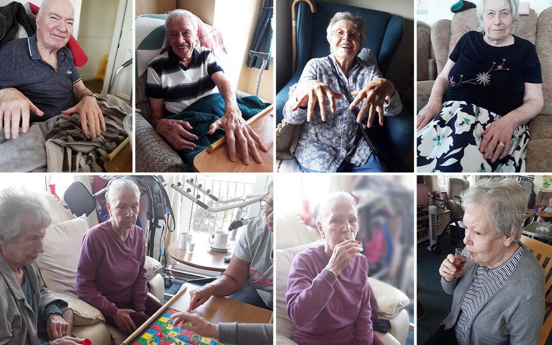 Silverpoint Court Residential Care Home residents enjoy pampering and board games