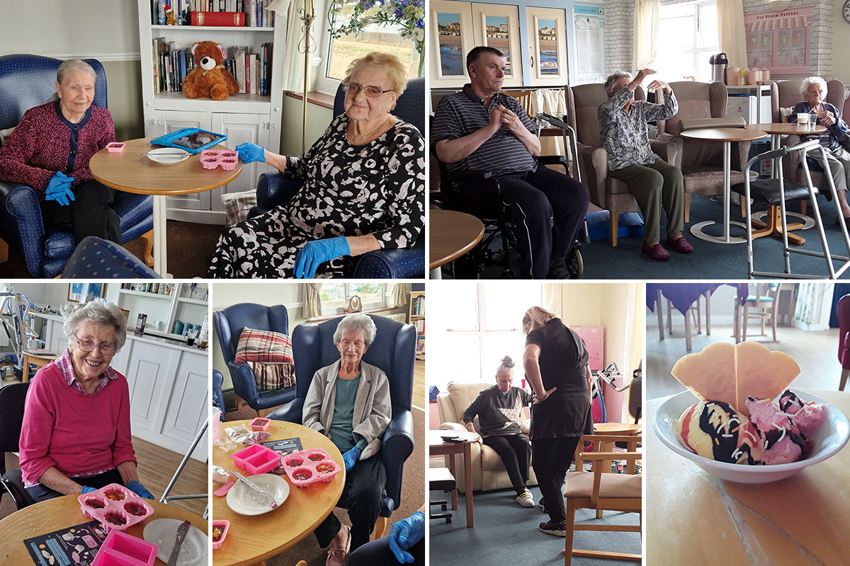 Soap making and keep fit at Silverpoint Court Residential Care Home