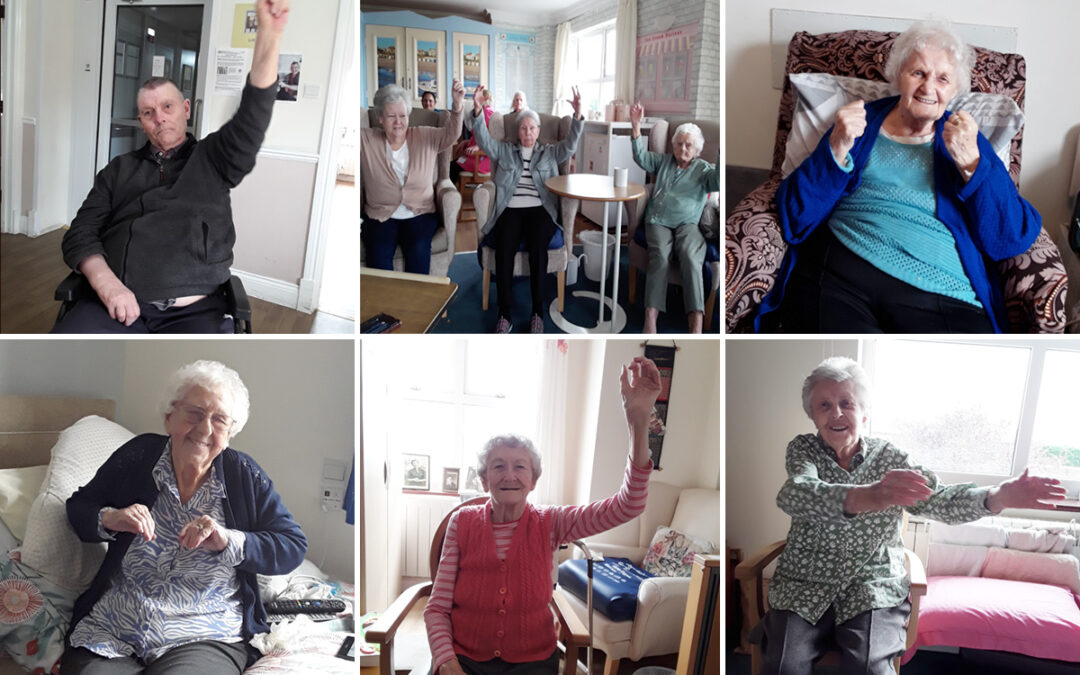 Armchair exercises at Silverpoint Court Residential Care Home