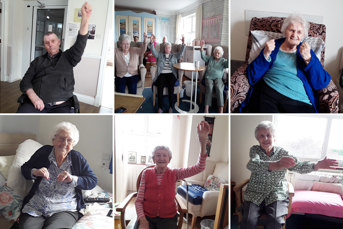 Armchair exercises at Silverpoint Court Residential Care Home