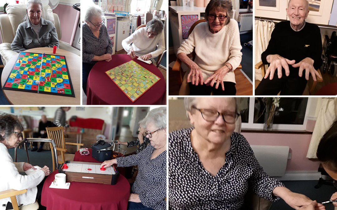 Board games and nail pampering at Silverpoint Court Residential Care Home