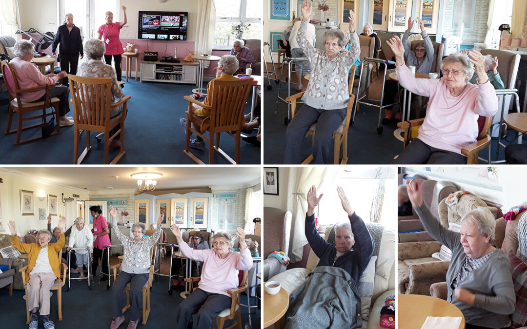 Church service and armchair exercises at Silverpoint Court Residential Care Home