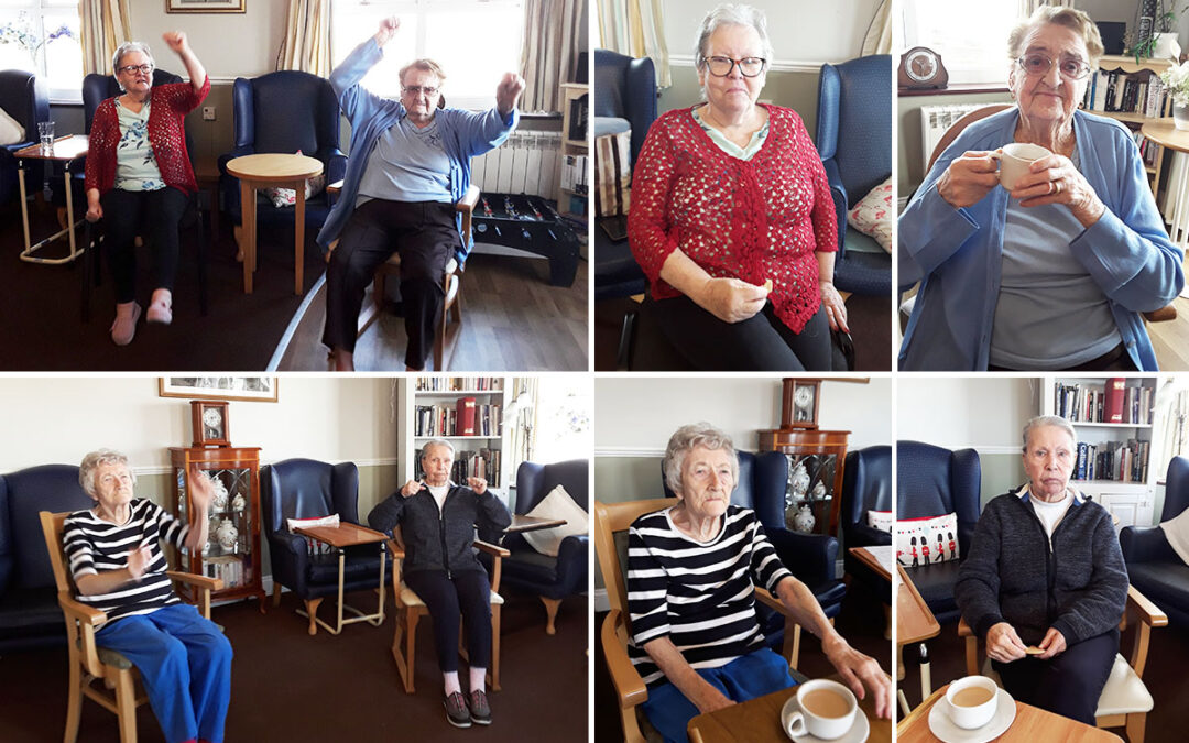 Exercises and music at Silverpoint Court Residential Care Home