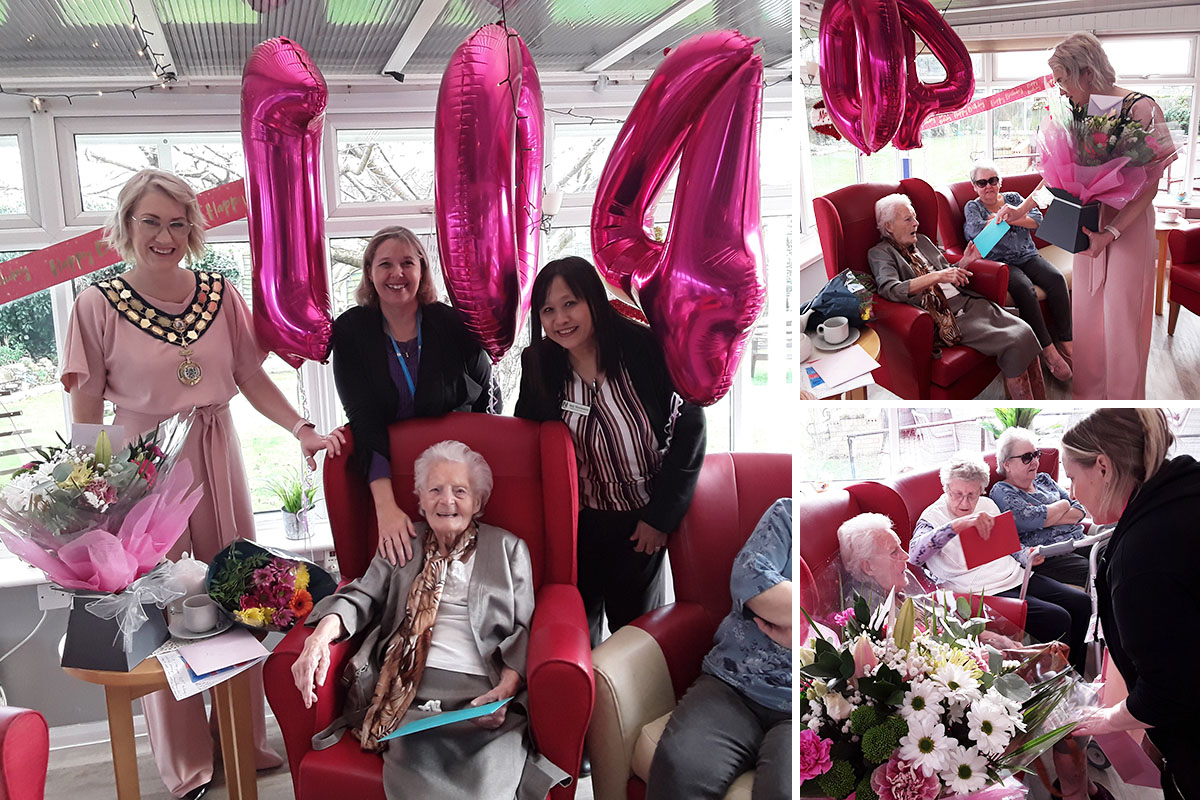 Ivy's 104th birthday at Silverpoint Court Residential Care Home