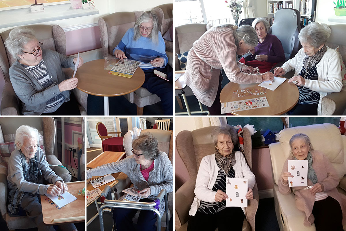 Card making afternoon at Silverpoint Court Residential Care Home