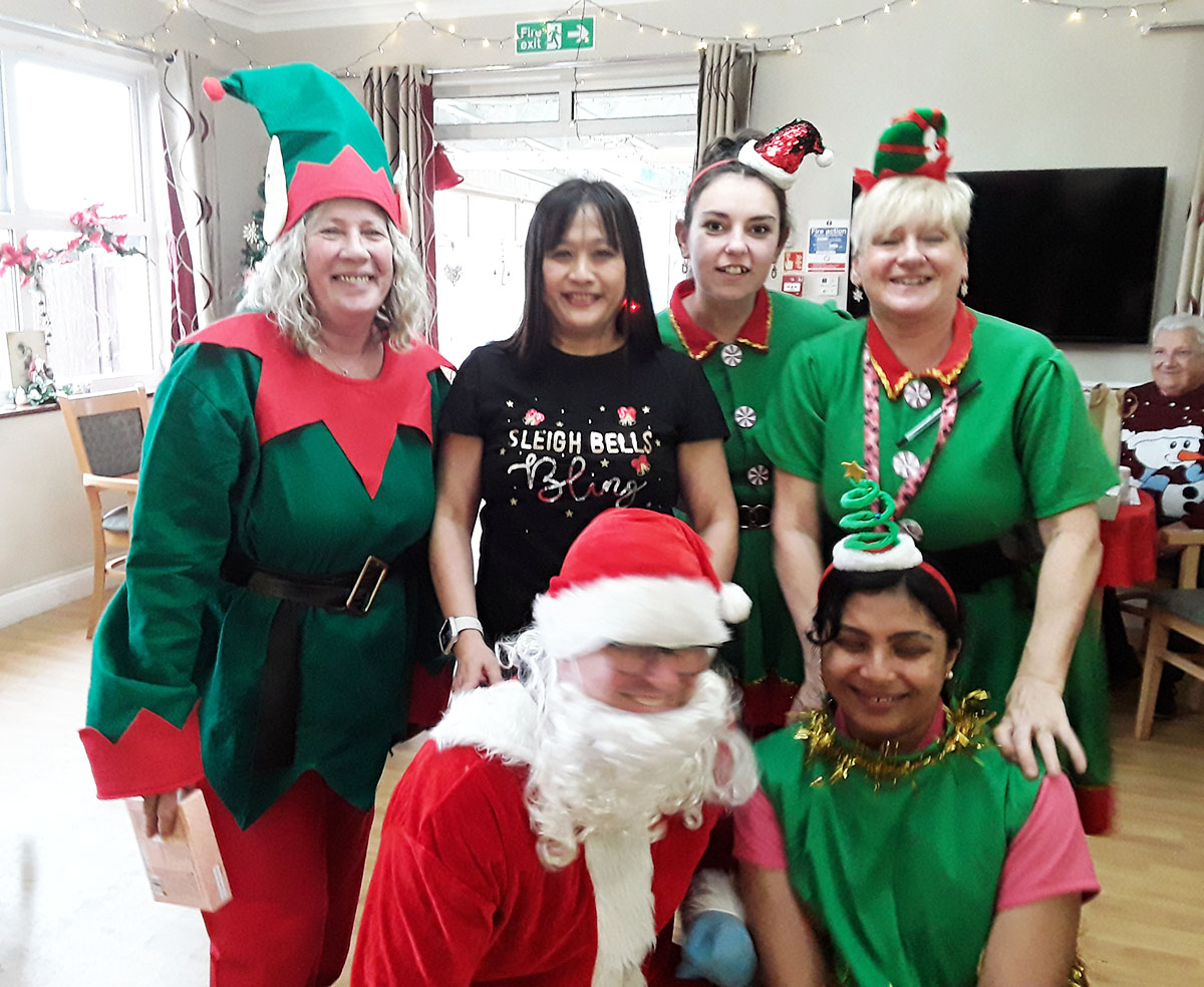 Christmas Day fancy dress at Silverpoint Court Residential Care Home