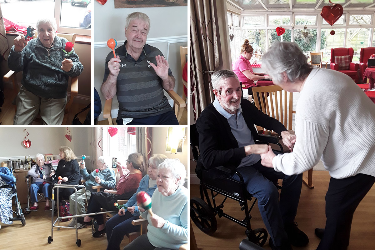 Silverpoint Court Residential Care Home celebrating Valentine's Day