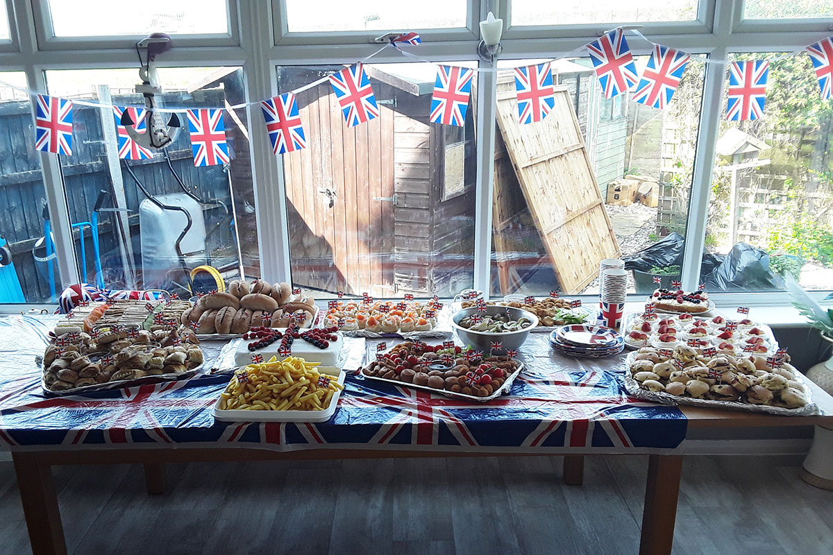 VE Day buffet at Silverpoint Court Residential Care Home