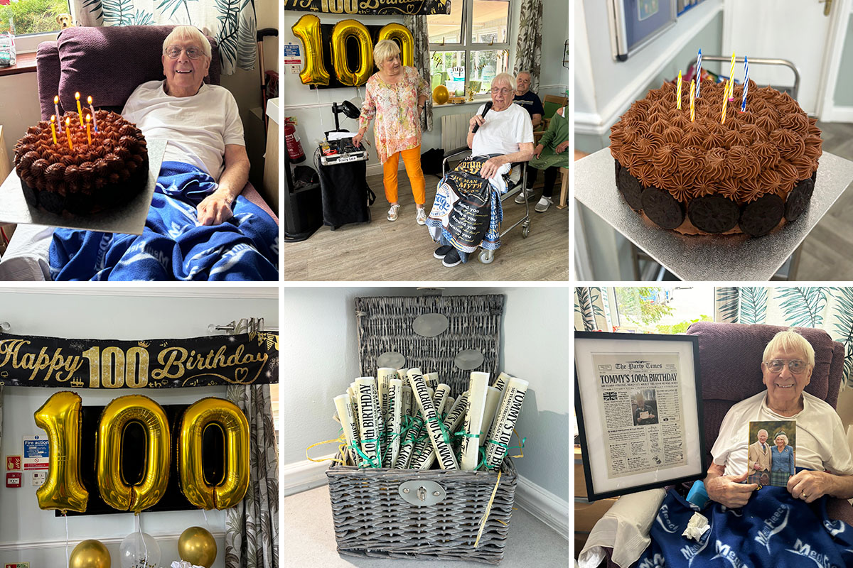 A centenary celebration for Tommy at Silverpoint Court Residential Care Home